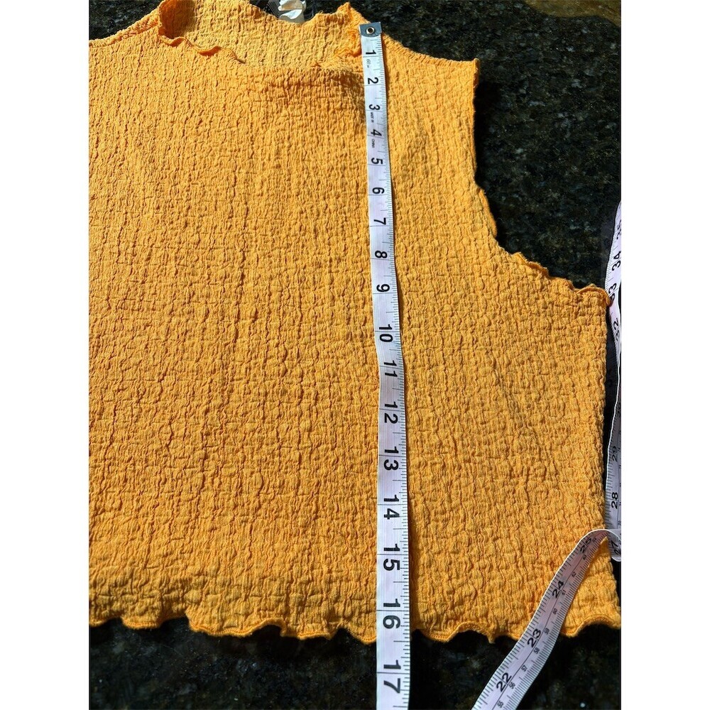 Love Nation Tank Top Womens XL Orange Textured Sleeveless Coquette Dainty - Picture 8 of 8